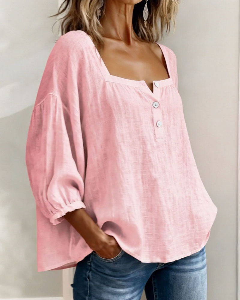 Éloïse | Women's Square Neck Balloon Sleeve Blouse