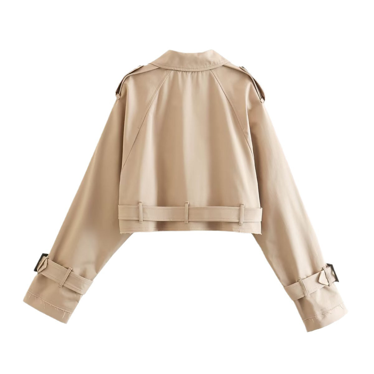 Virelle | Women's Cropped Double-Breasted Trench Jacket