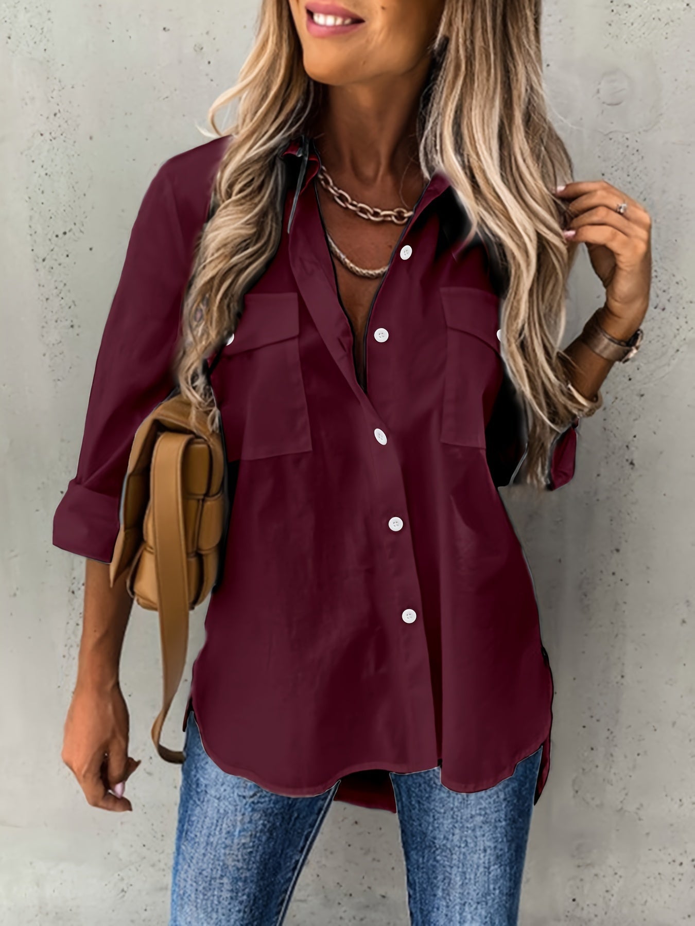 Elarisse | Women's Long Sleeve Button Front Blouse