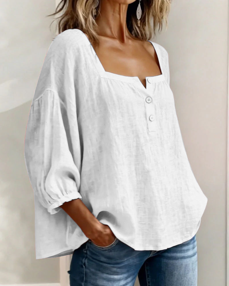 Éloïse | Women's Square Neck Balloon Sleeve Blouse