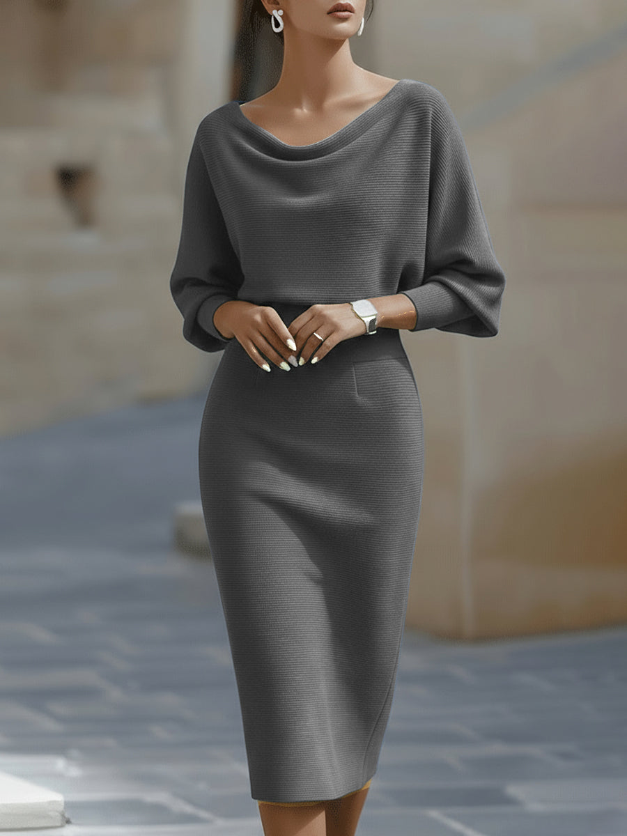 Carina | Elegant Draped Midi Dress