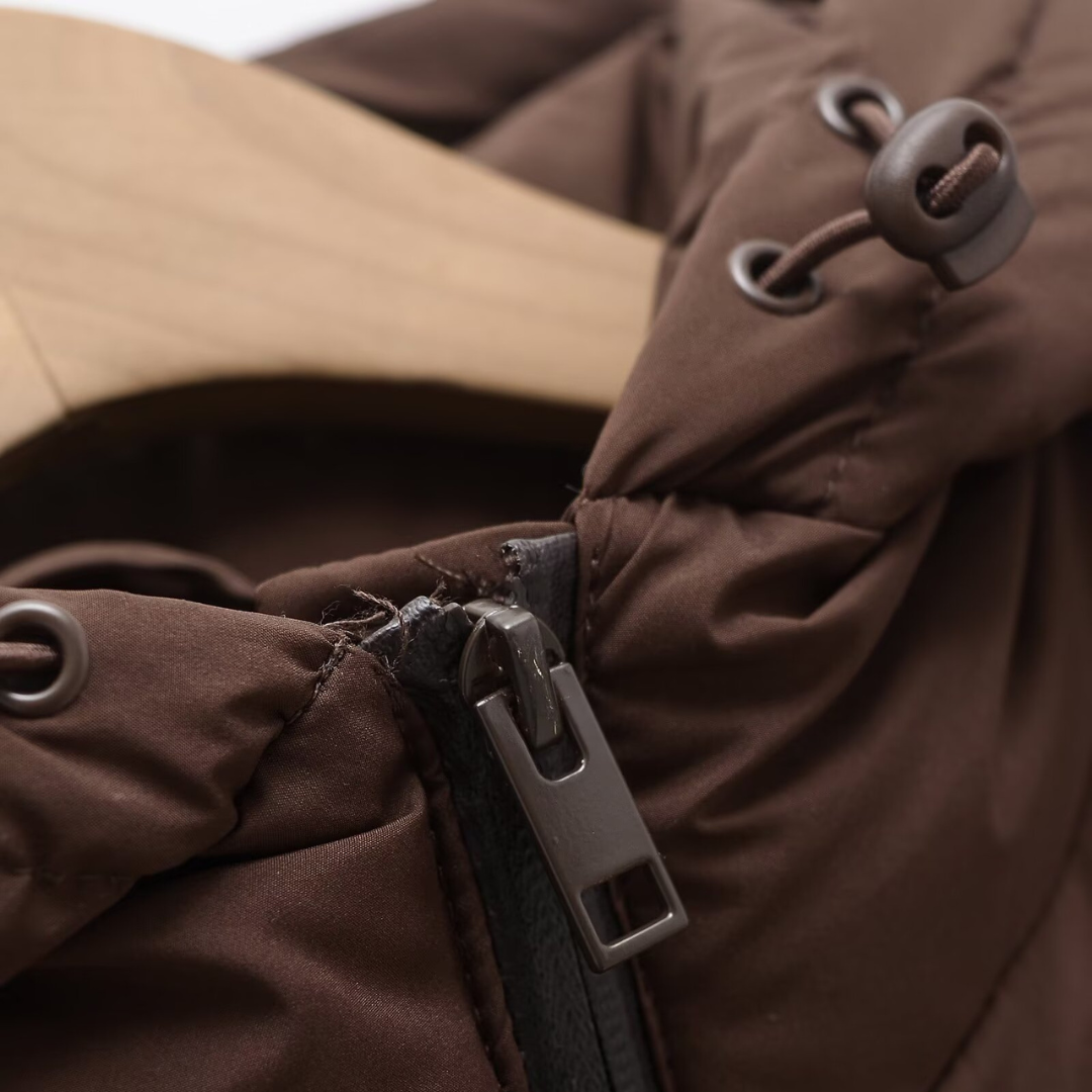 Delphine | Chevron Quilted Hooded Jacket
