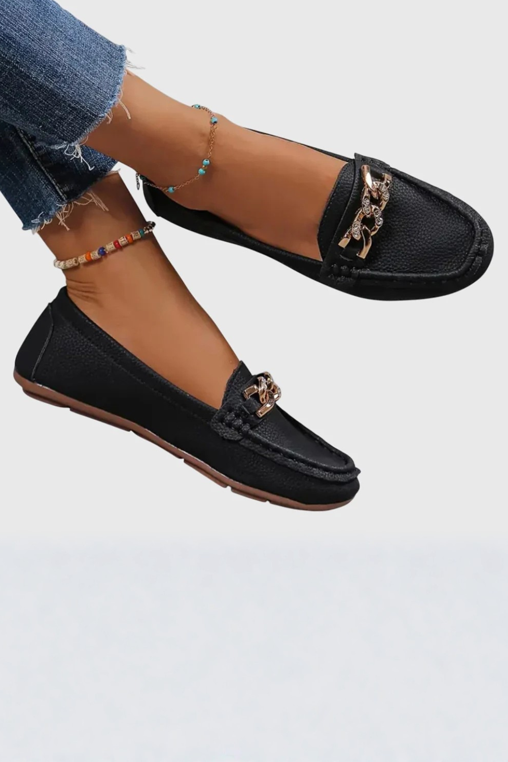 Valerisse | Women's Chain Detail Slip-On Loafers