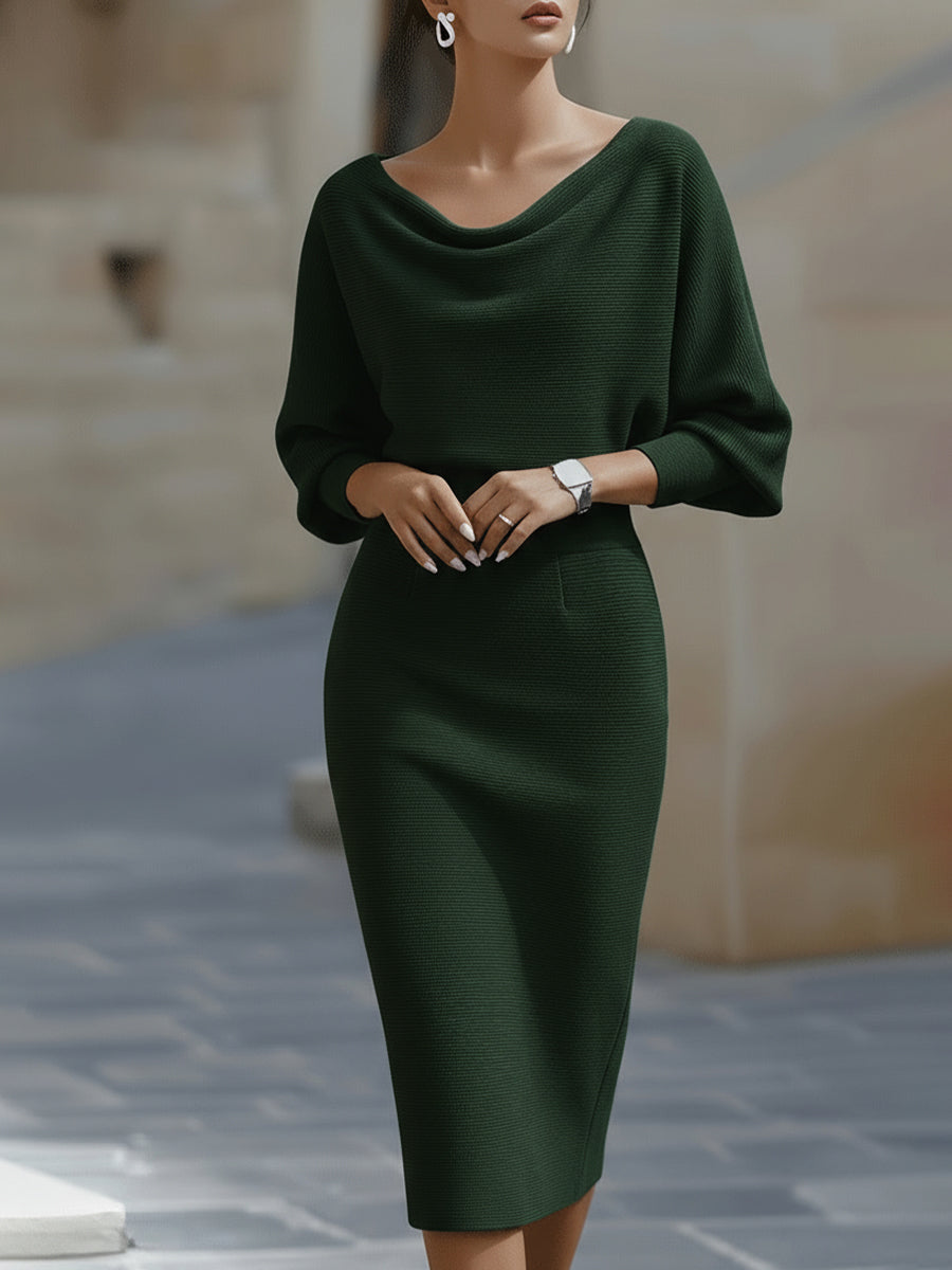 Carina | Elegant Draped Midi Dress
