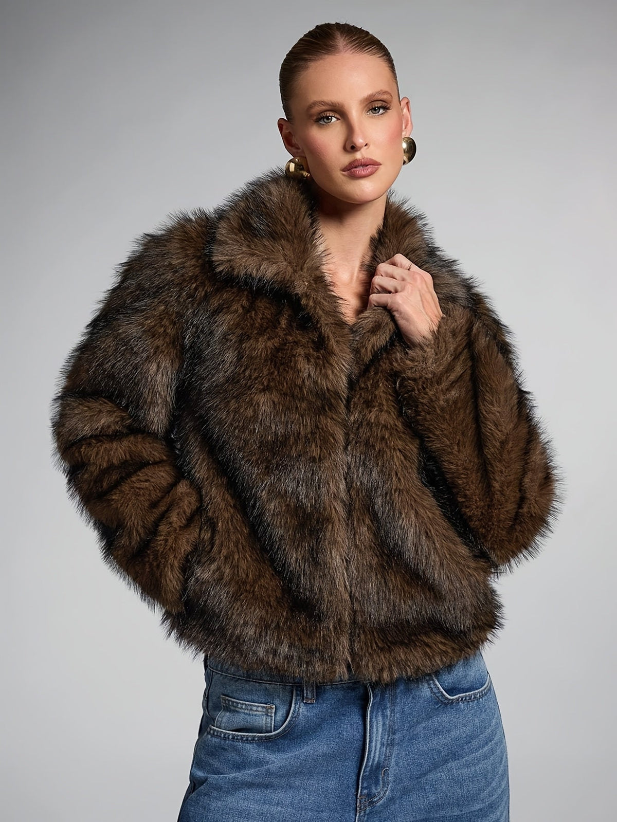 Elara | Women’s Cropped Faux Fur Coat