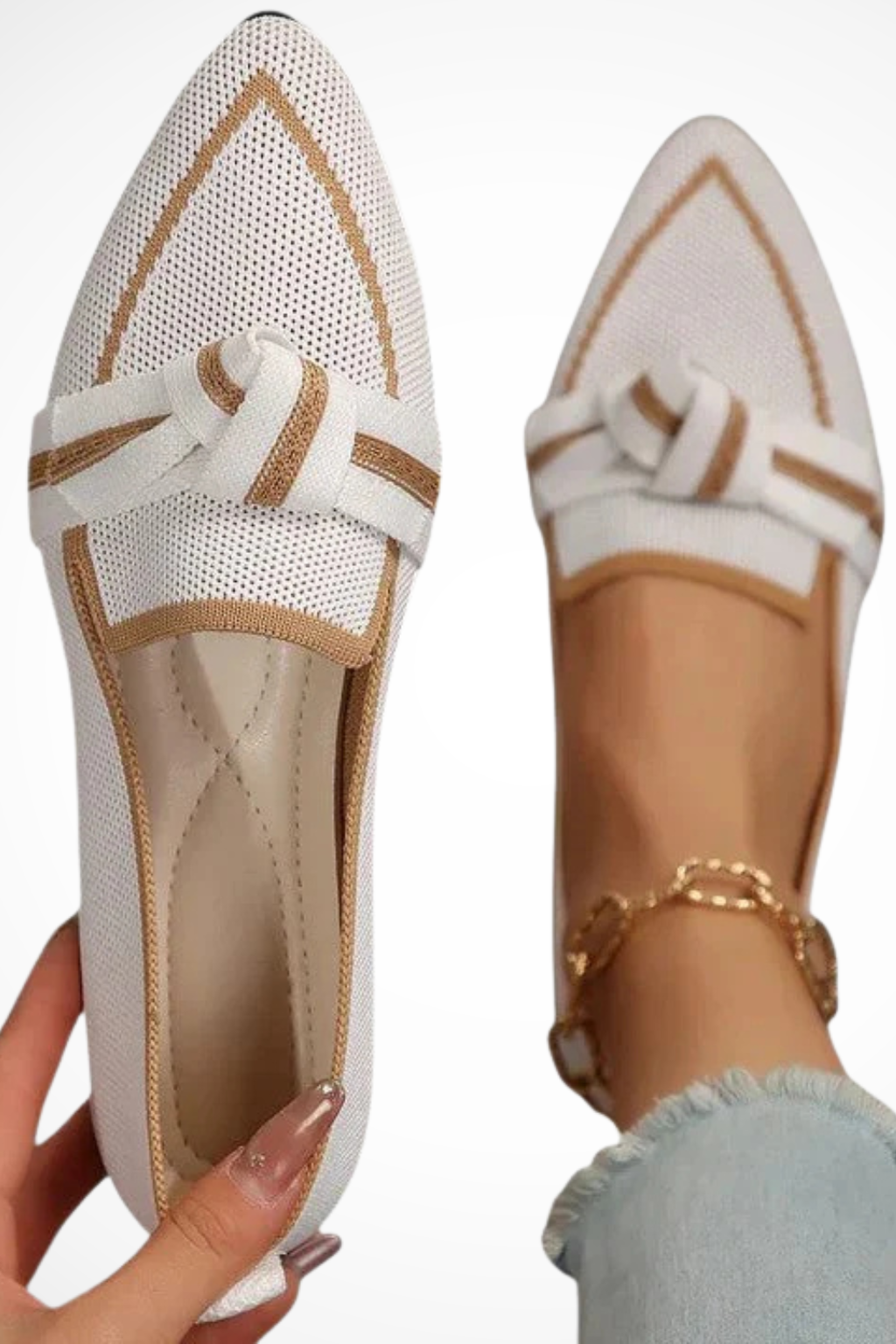 Élodiane | Women's Contrast Trim Knot Loafers