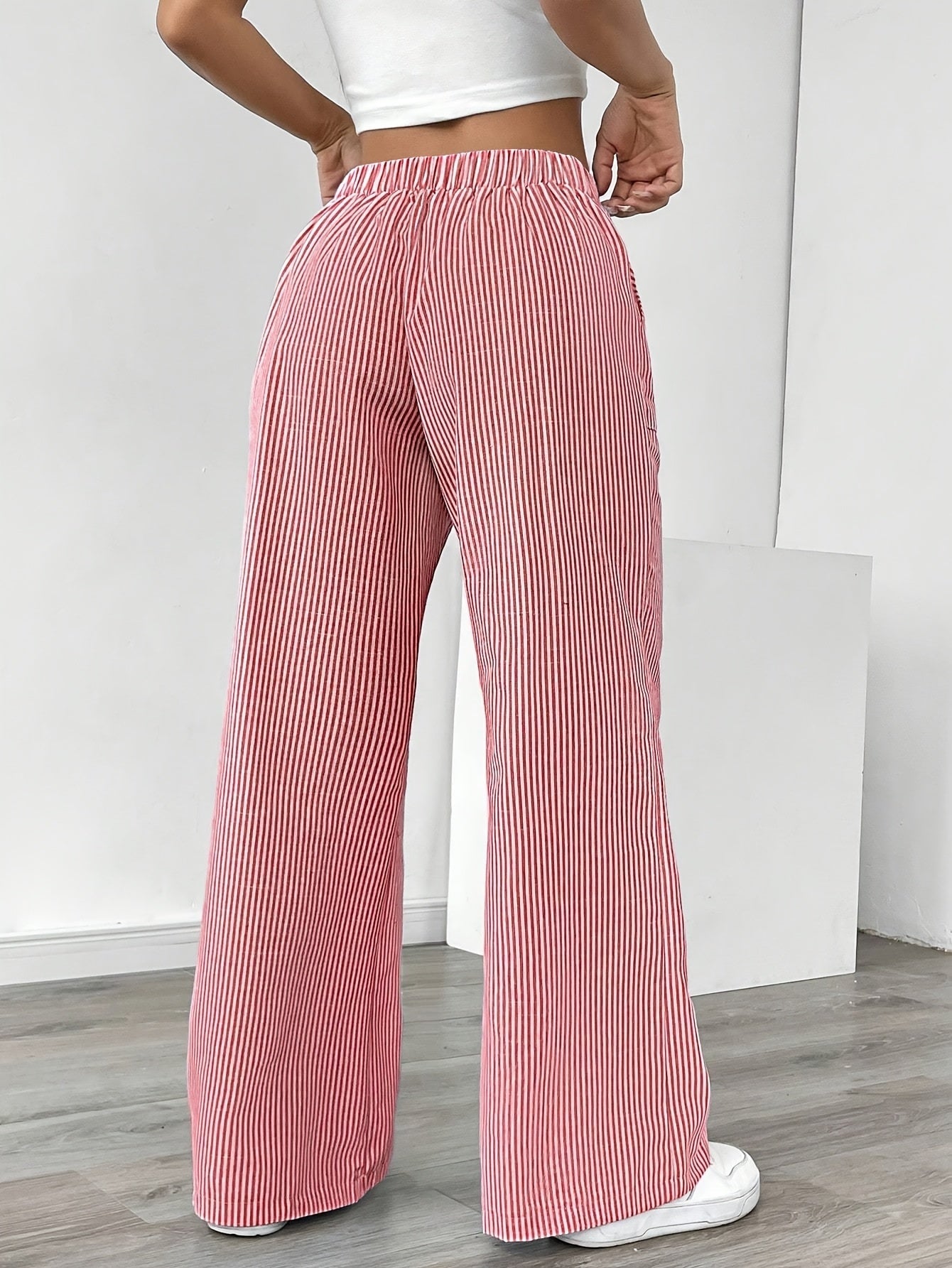 Lorévia | Women's Striped Wide Leg Trousers