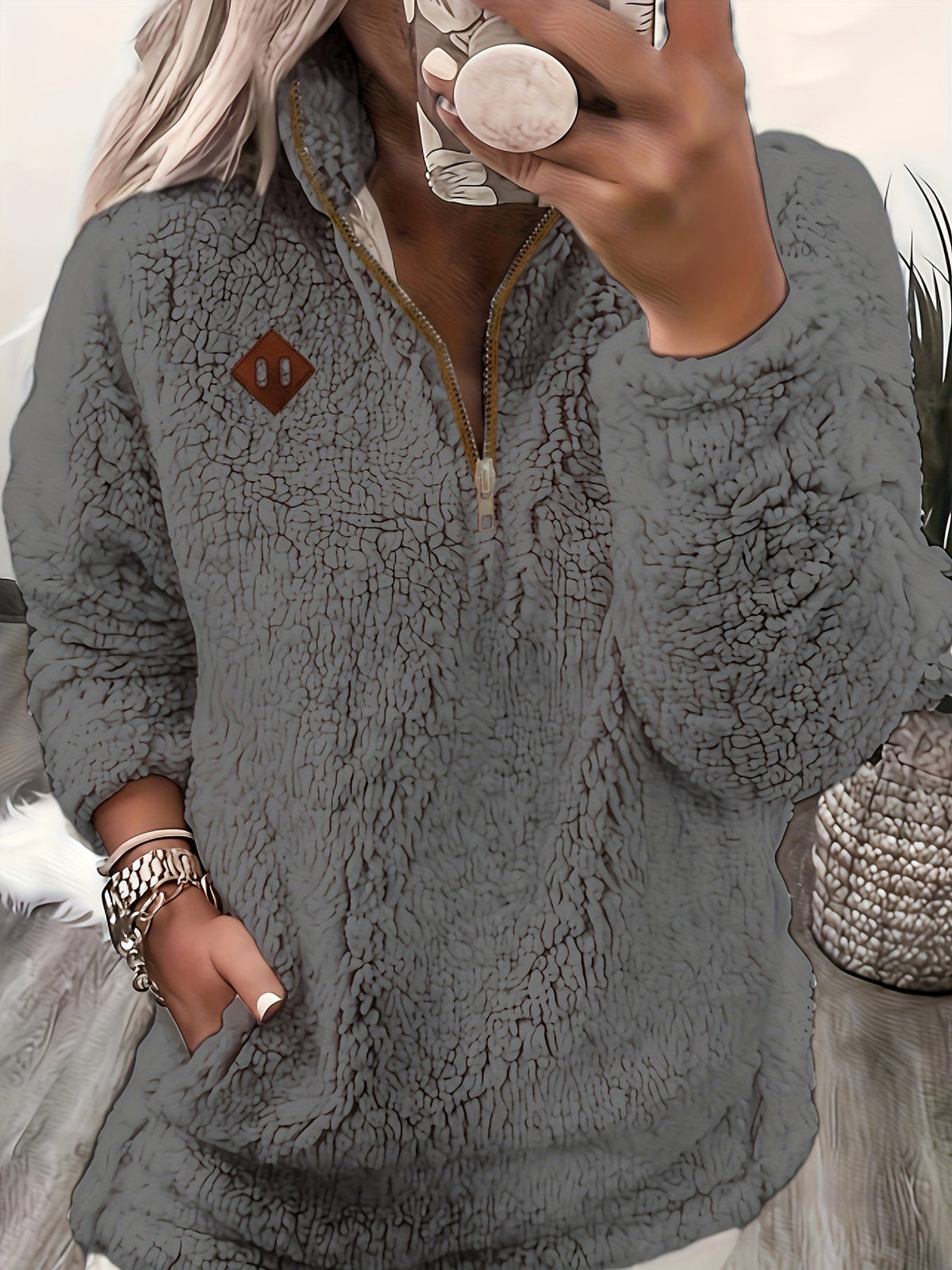 Wren | Women's Relaxed Half-Zip Textured Pullover