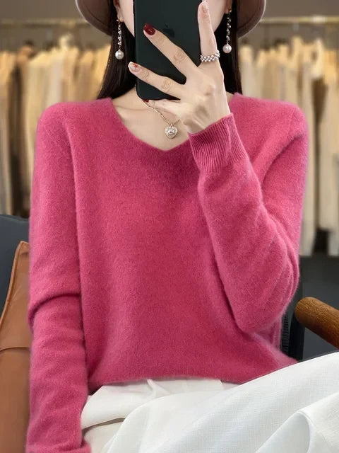 Ferna | Women's Relaxed-Fit V-Neck Knit Jumper