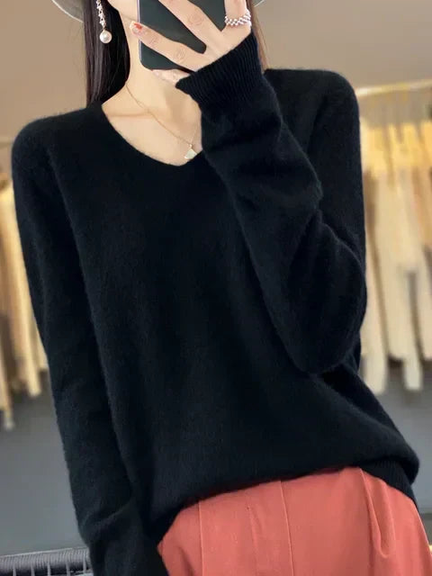 Ferna | Women's Relaxed-Fit V-Neck Knit Jumper