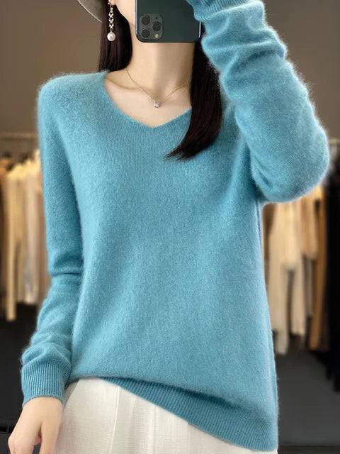 Ferna | Women's Relaxed-Fit V-Neck Knit Jumper