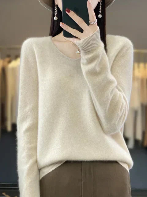 Ferna | Women's Relaxed-Fit V-Neck Knit Jumper