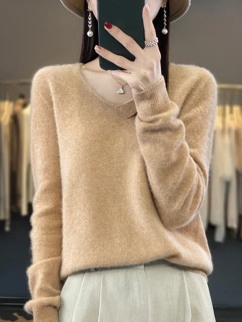 Ferna | Women's Relaxed-Fit V-Neck Knit Jumper