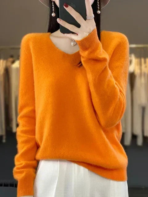 Ferna | Women's Relaxed-Fit V-Neck Knit Jumper