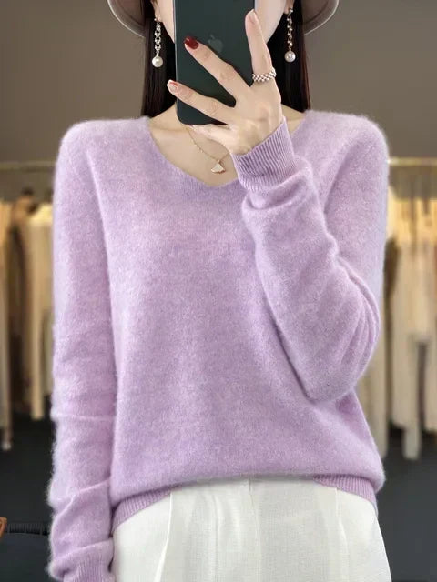Ferna | Women's Relaxed-Fit V-Neck Knit Jumper