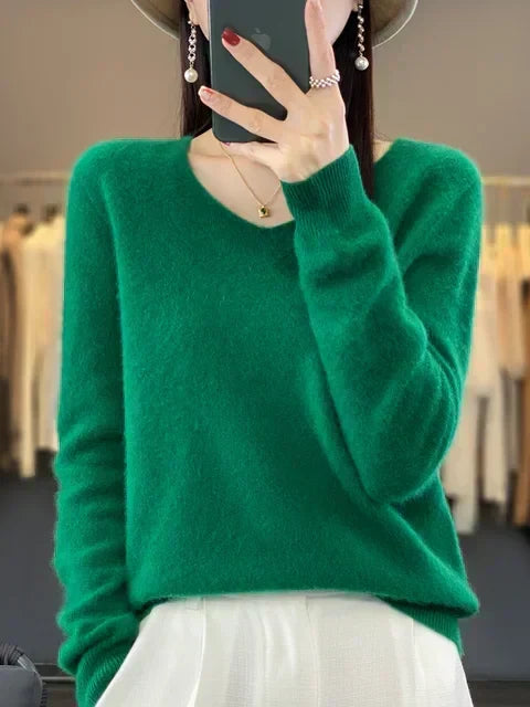Ferna | Women's Relaxed-Fit V-Neck Knit Jumper