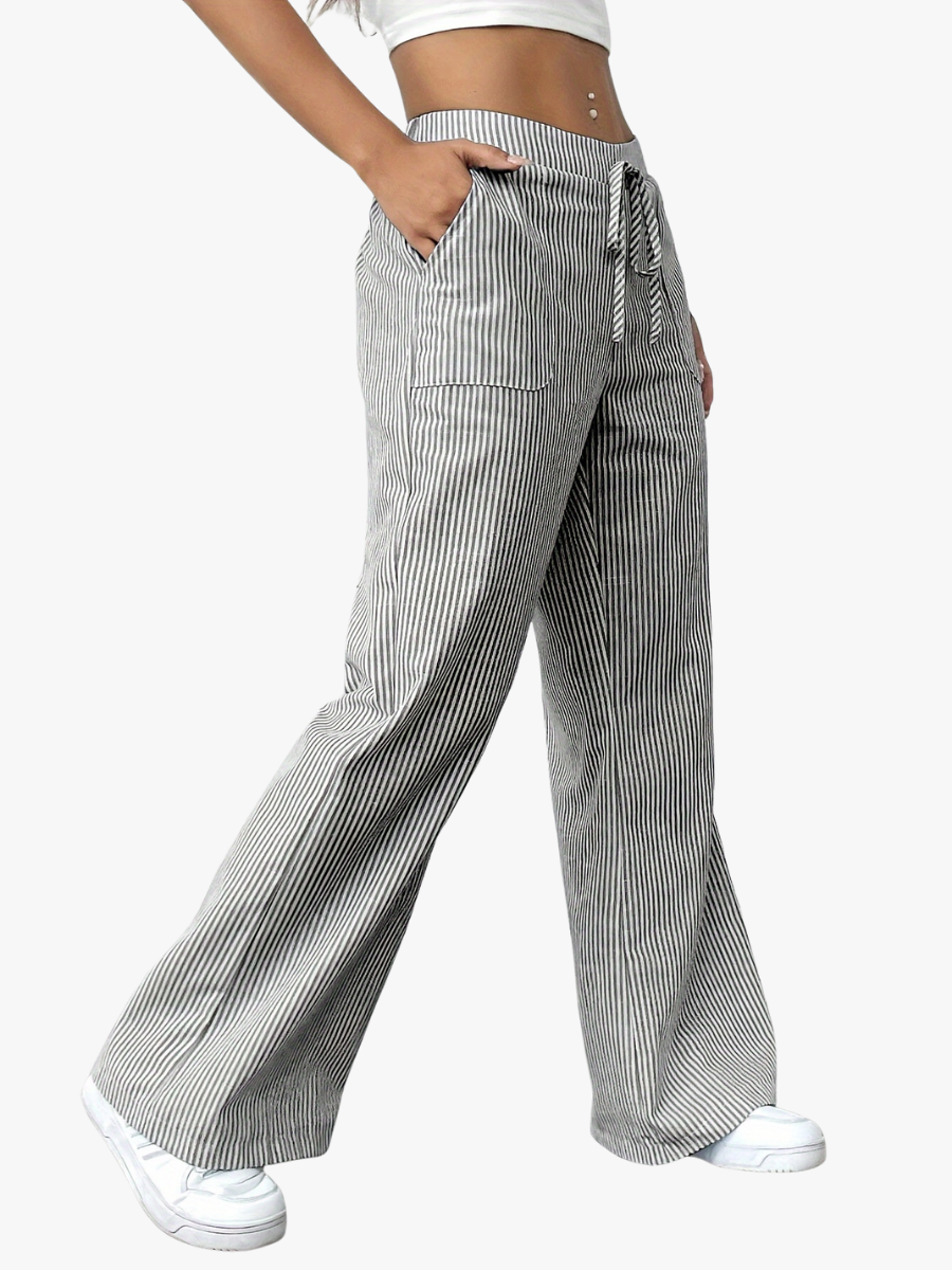 Lorévia | Women's Striped Wide Leg Trousers