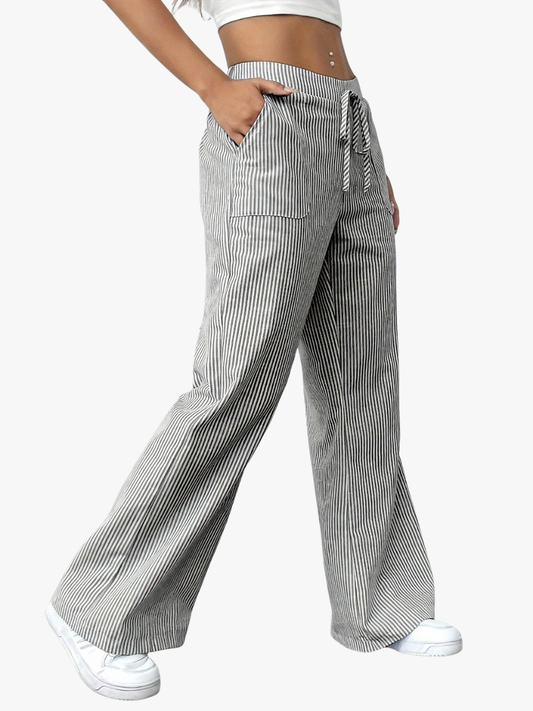 Lorévia | Women's Striped Wide Leg Trousers