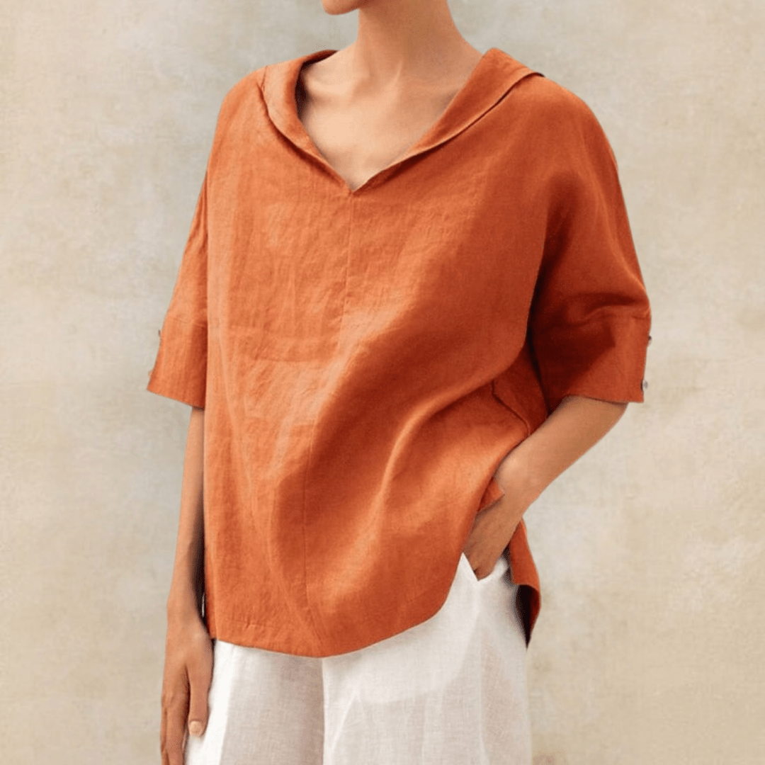 Solenne | Women's Relaxed V-Neck Blouse
