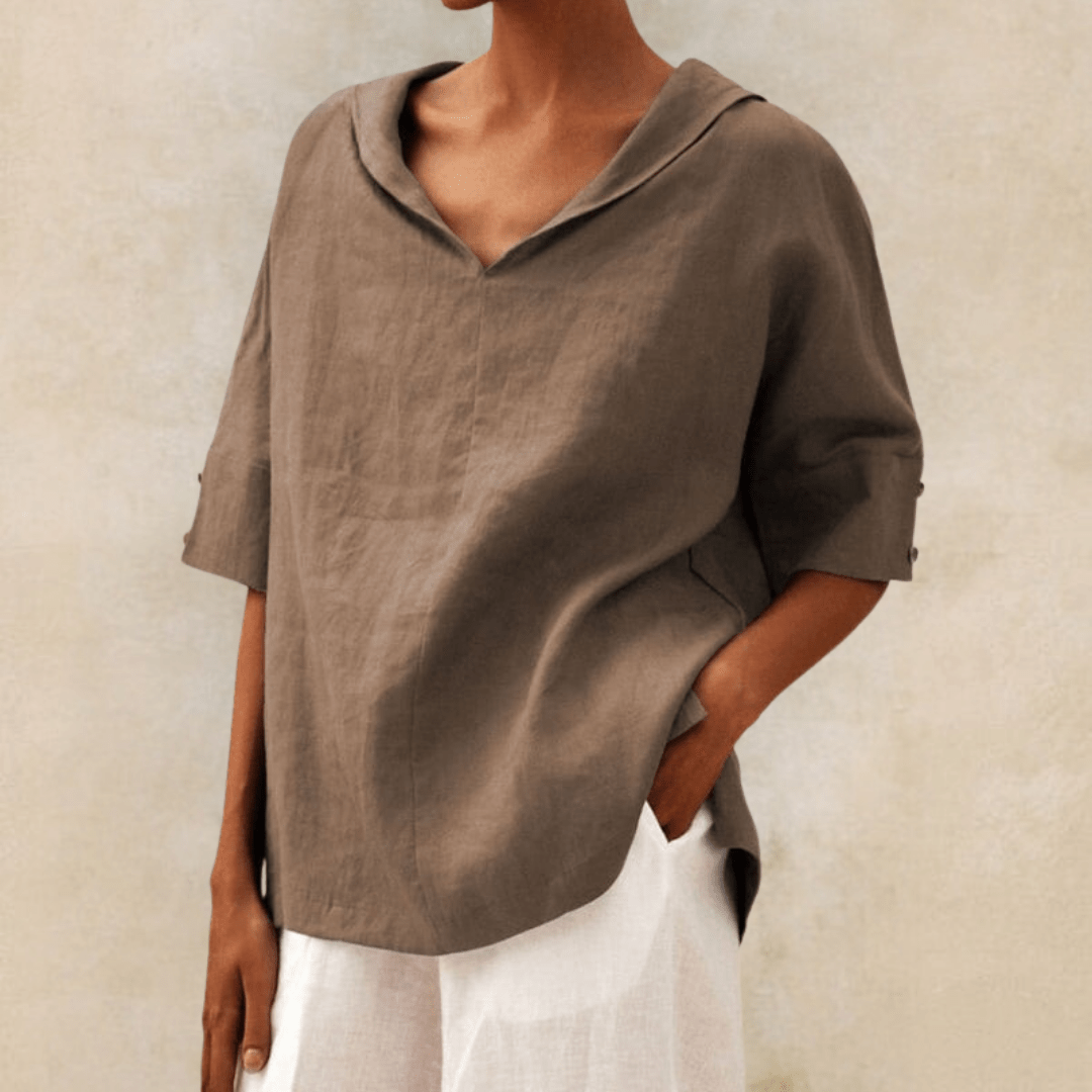 Solenne | Women's Relaxed V-Neck Blouse