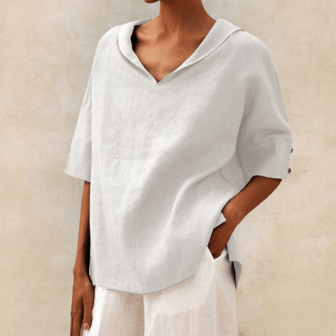 Solenne | Women's Relaxed V-Neck Blouse