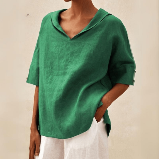 Solenne | Women's Relaxed V-Neck Blouse