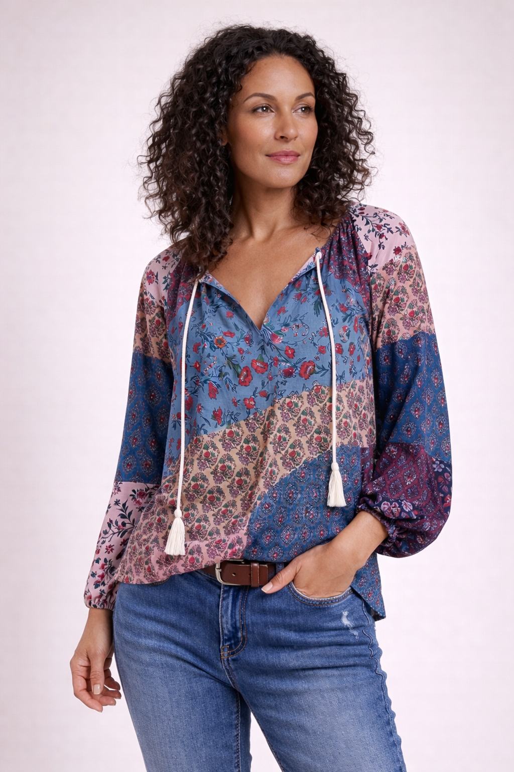 Soléna Boho Blouse – Sunset Patch