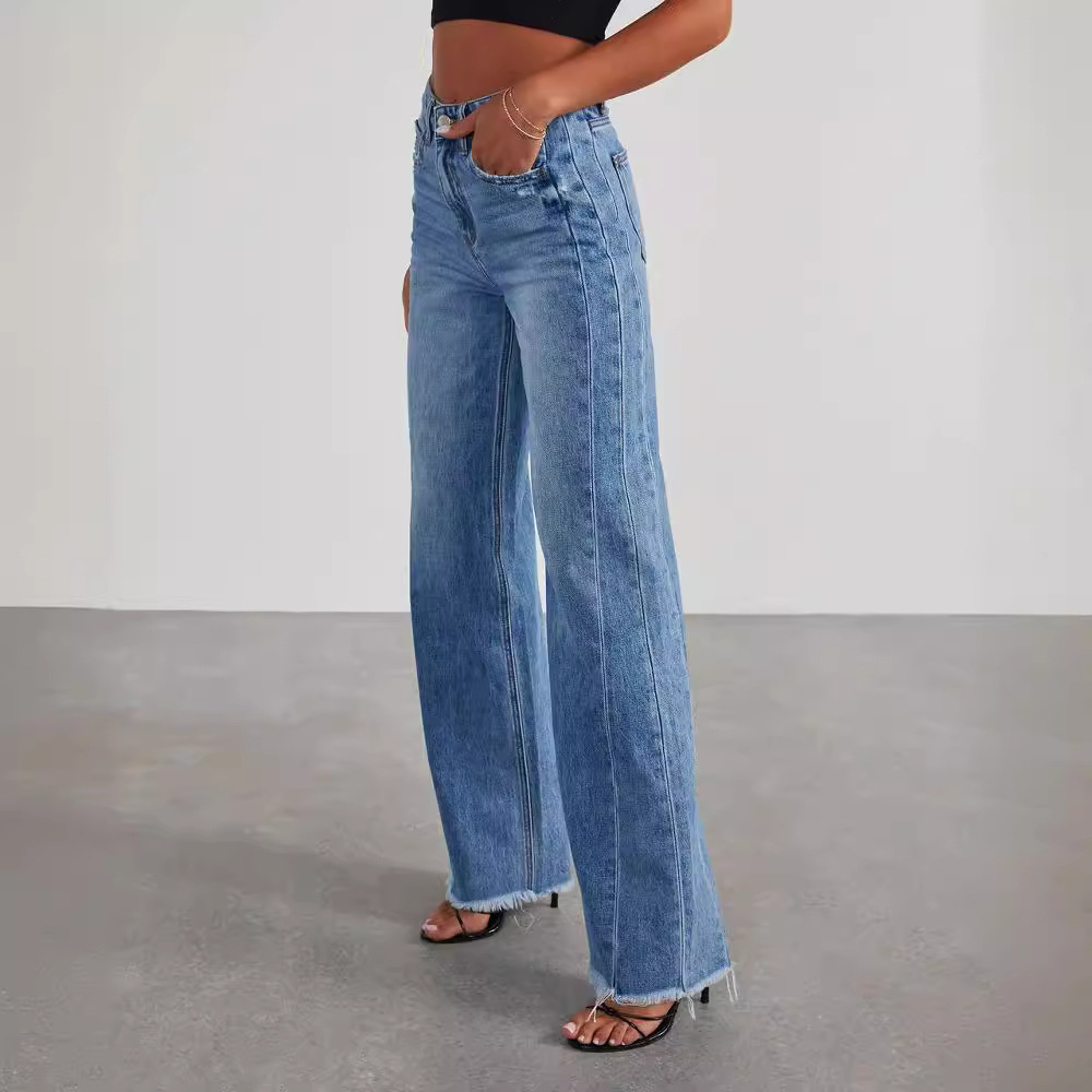 Valeria | High Waisted Straight Leg Jeans