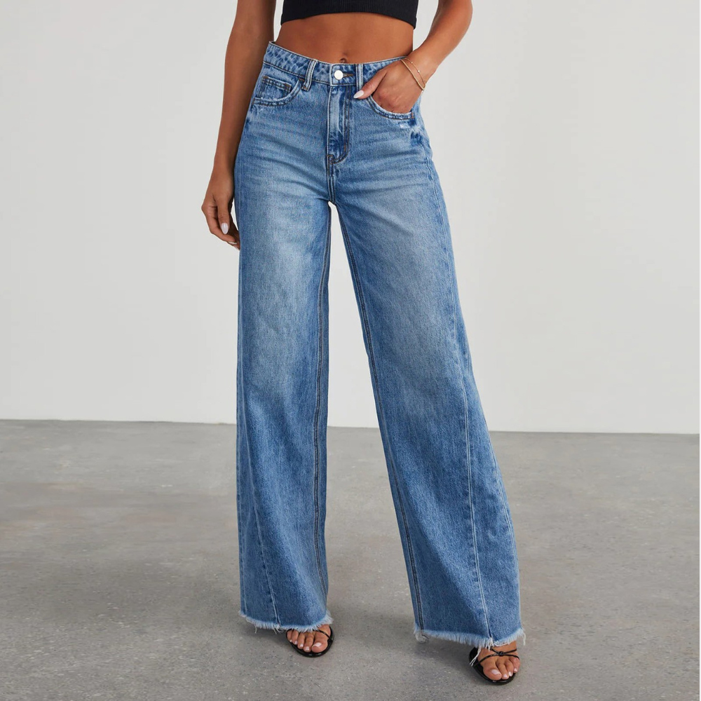 Valeria | High Waisted Straight Leg Jeans