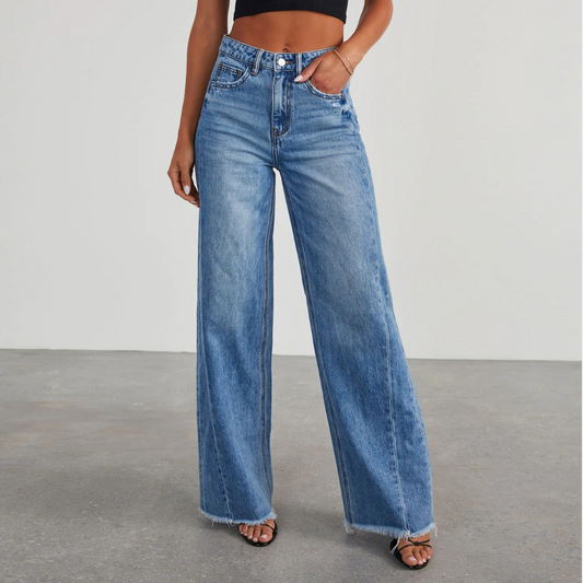 Valeria | High Waisted Straight Leg Jeans