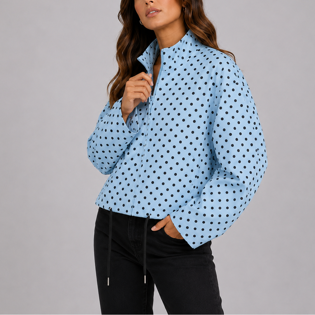 Nola | Women's Lightweight Polka Dot Bomber Jacket
