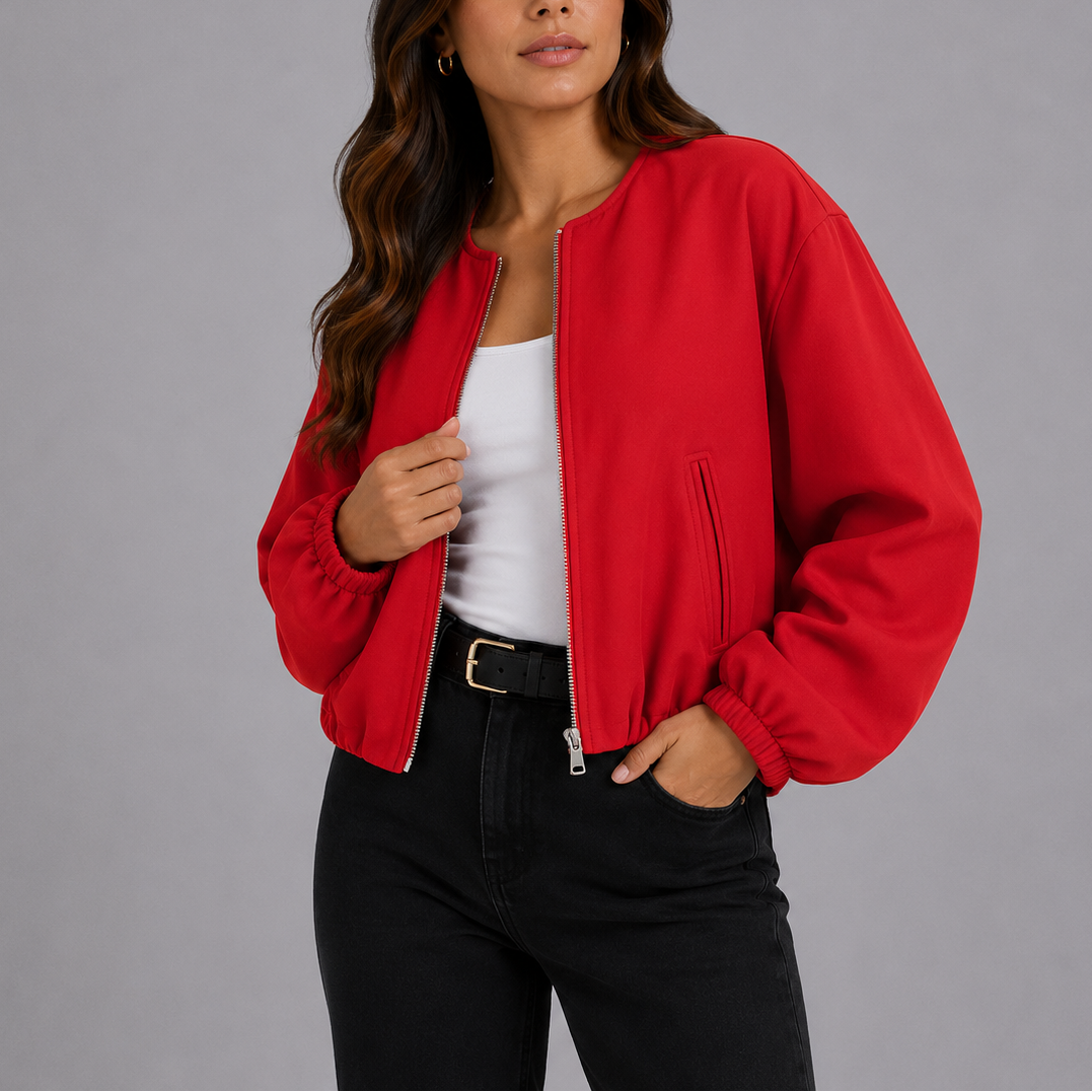 Suki | Women's Lightweight Zip-Up Bomber Jacket
