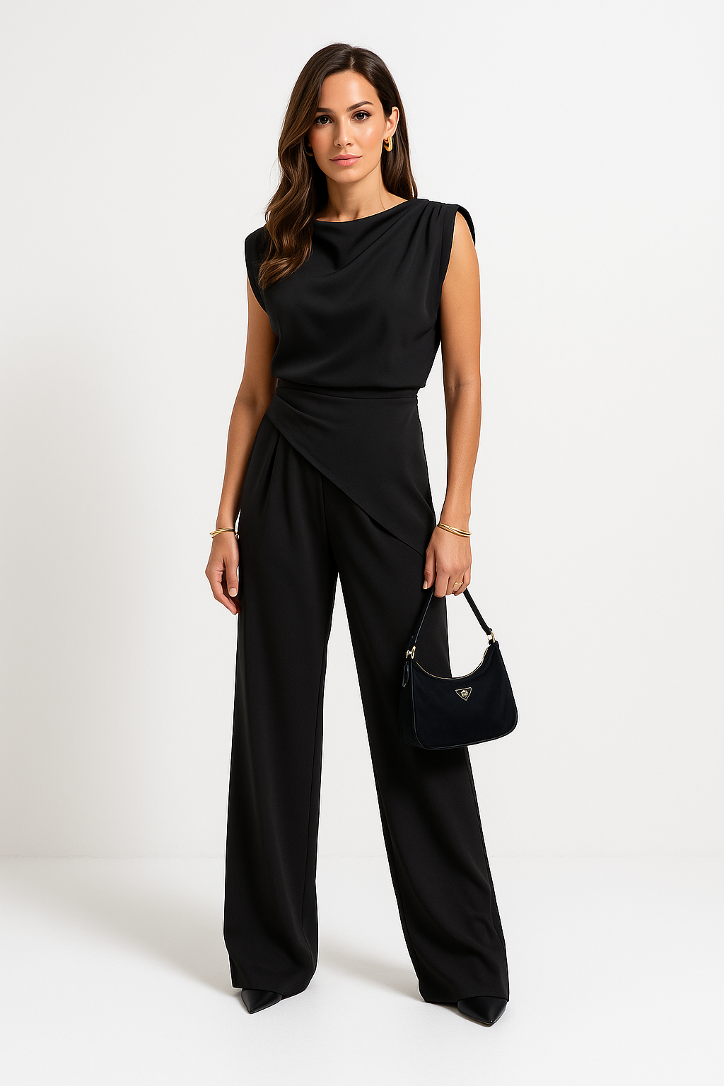 Sable | Women's Draped Top & Wide-Leg Trouser Co-Ord Set