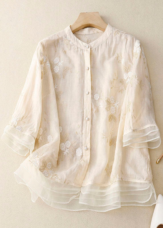 Rosélia | Women's Embroidered Mesh Blouse