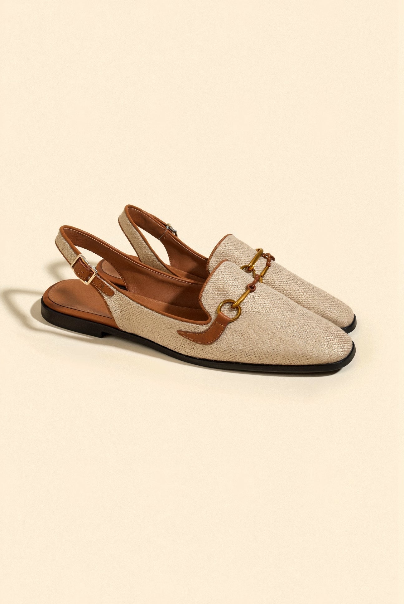 Elara | Women's Slingback Loafers with Chain Detail