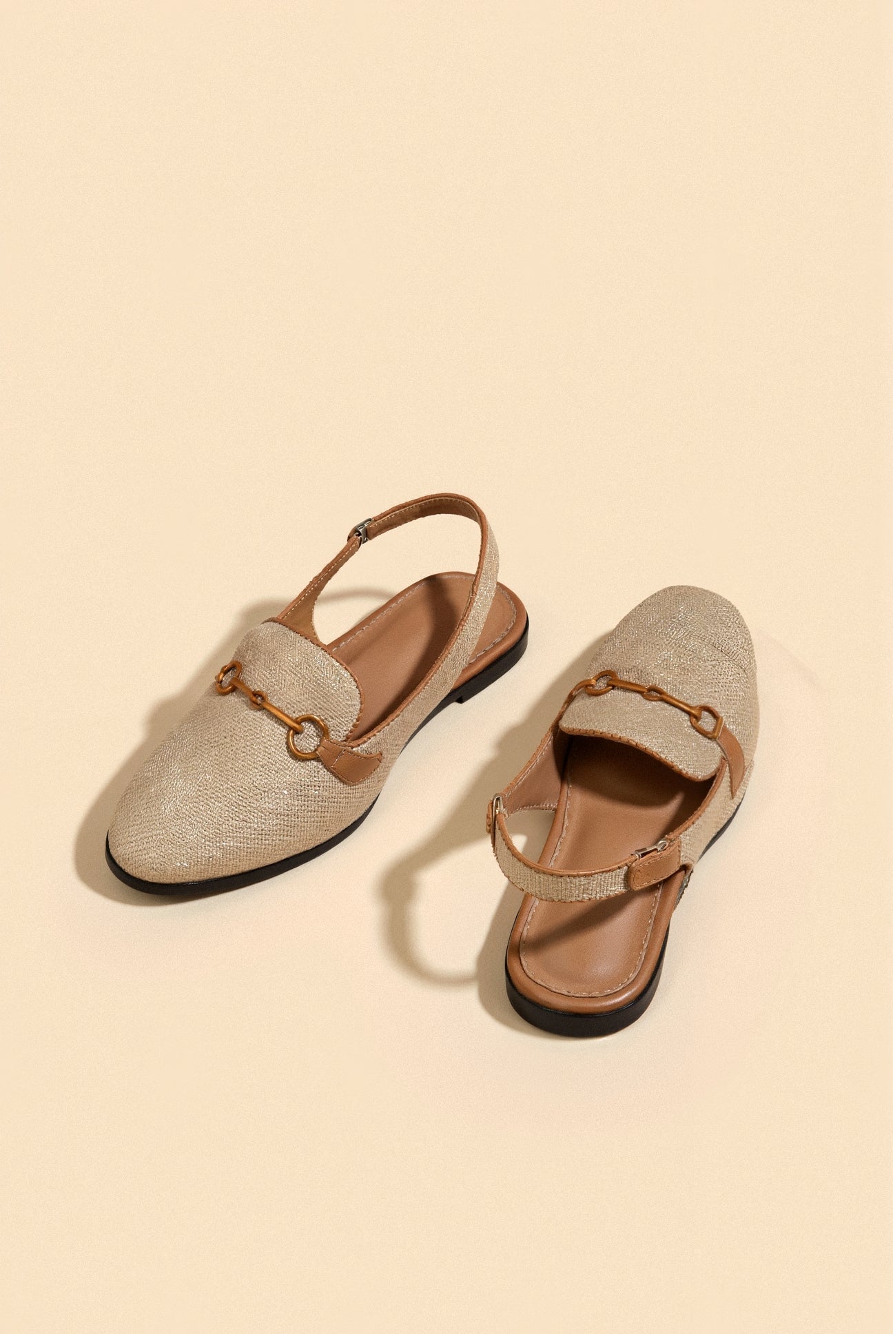 Elara | Women's Slingback Loafers with Chain Detail