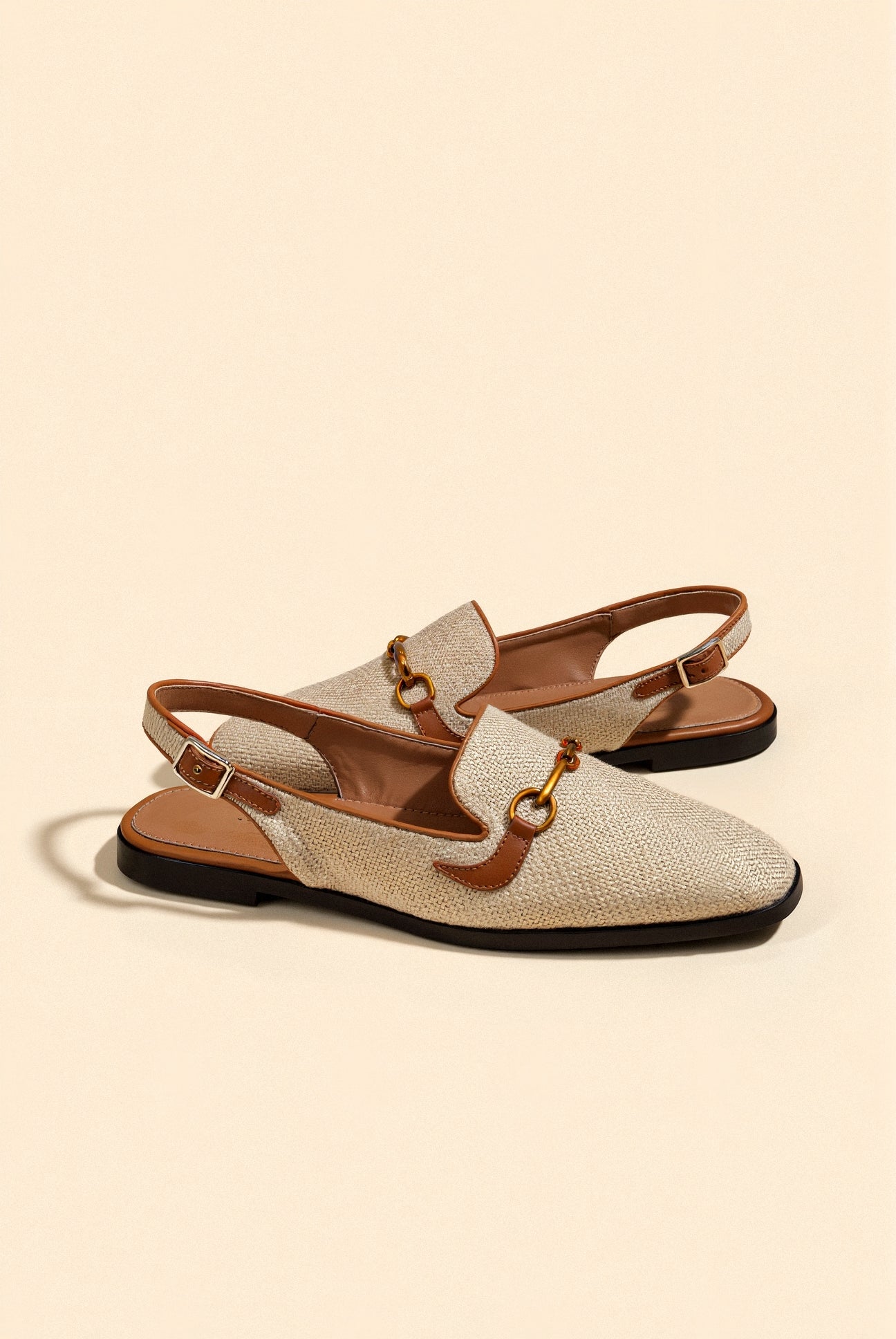 Elara | Women's Slingback Loafers with Chain Detail