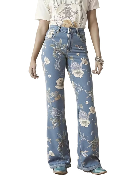 Floréa | Women's Floral Flared Trousers