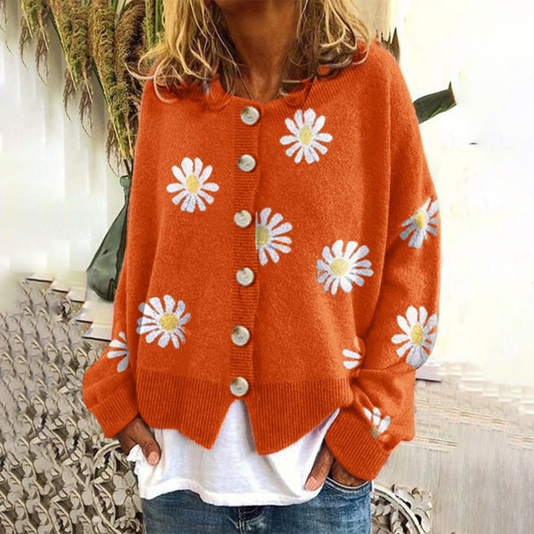Daphne | Women's Floral Wool-Blend Knitted Vest