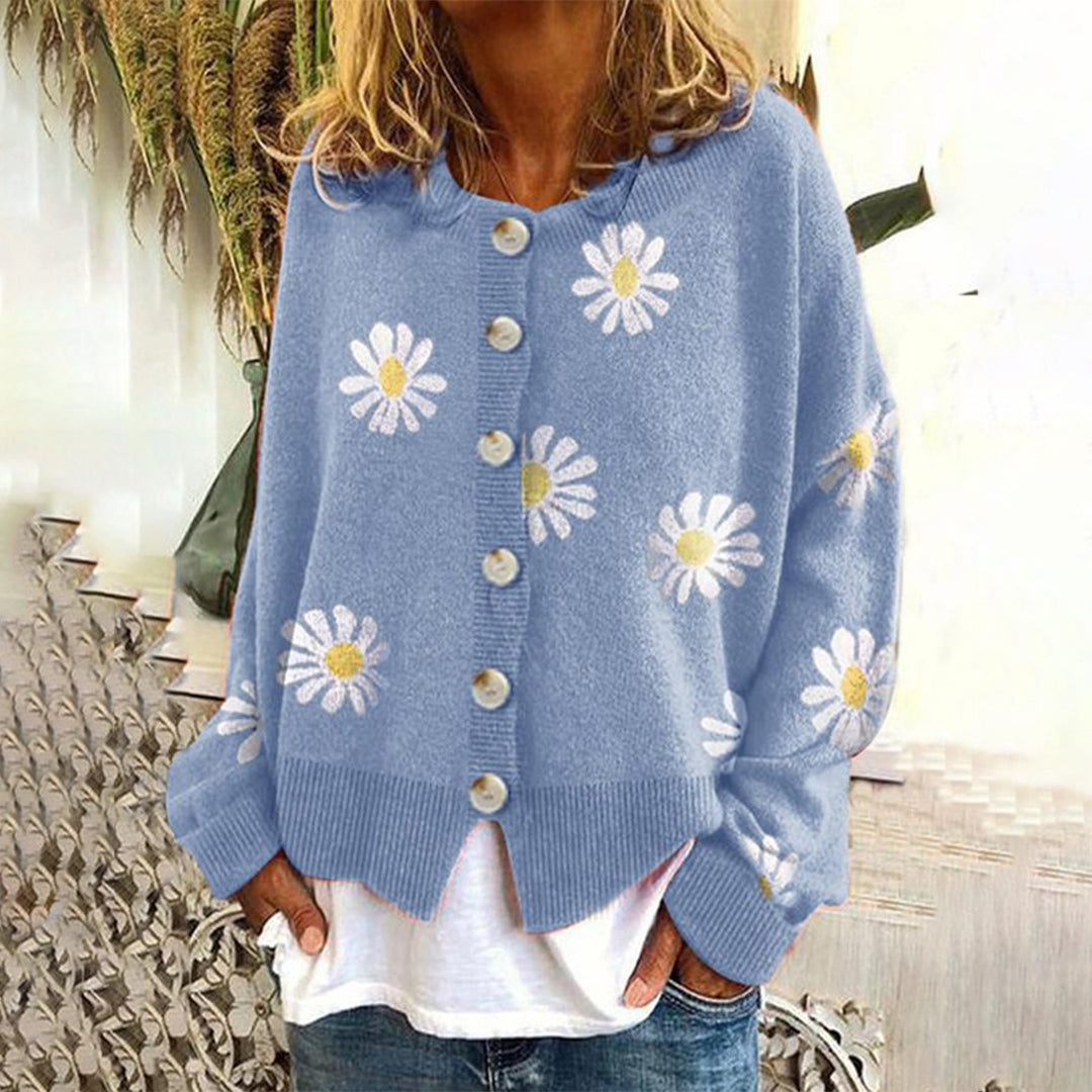 Daphne | Women's Floral Wool-Blend Knitted Vest