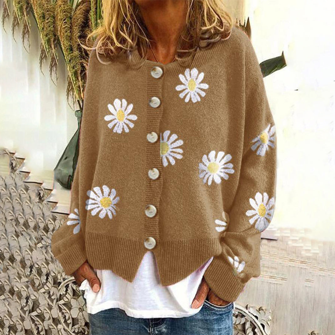 Daphne | Women's Floral Wool-Blend Knitted Vest