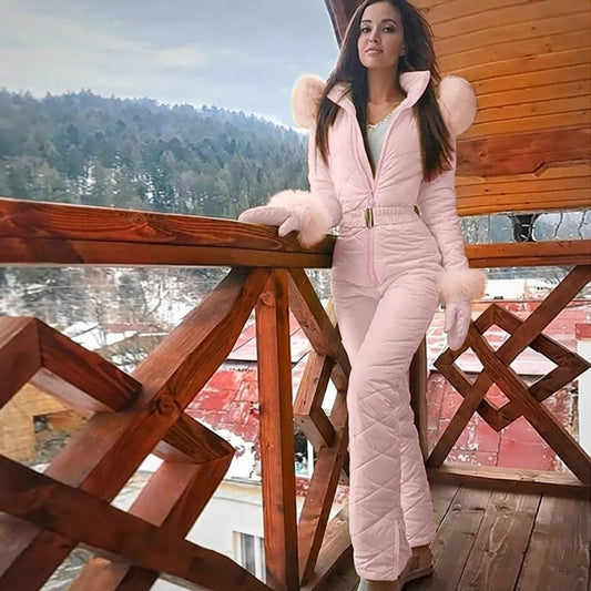 Llinos | Women's One-Piece Ski Suit with Hood & Snow Skirt – Water-Repellent