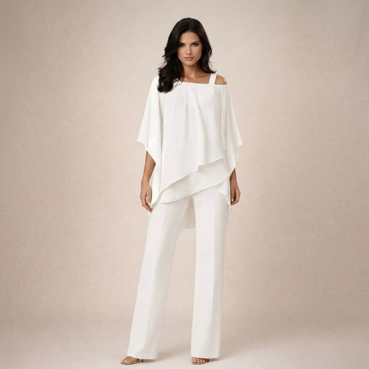 Isolde | Off Shoulder Wide Leg Trouser Set For Summer