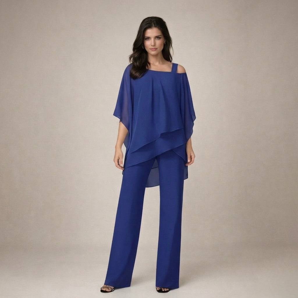 Isolde | Off Shoulder Wide Leg Trouser Set For Summer