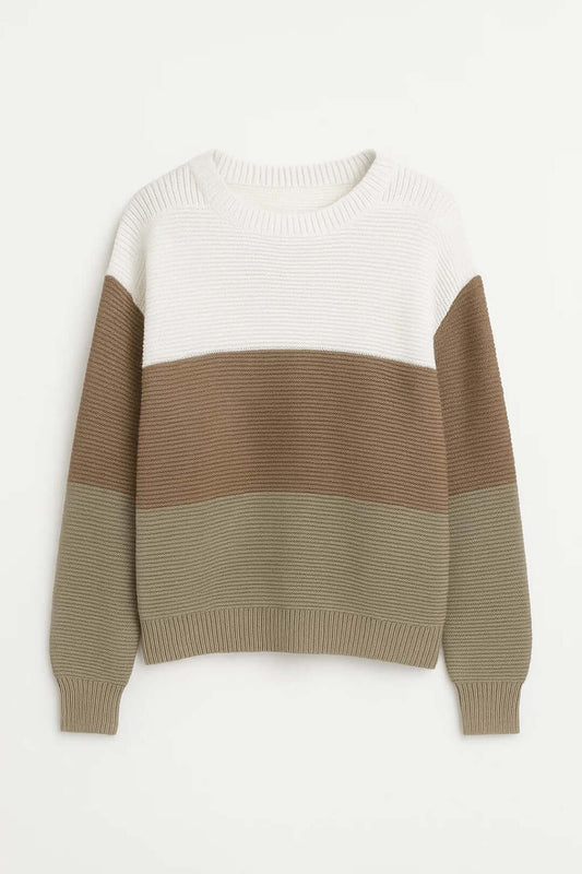 Women's Colour Block Knit Jumper | Autumn & Winter