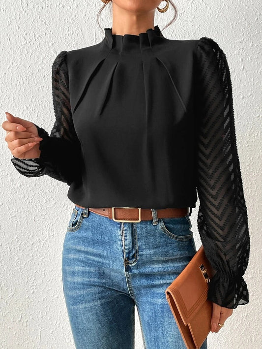 Aurélia | Elegant Lace Sleeve Blouse