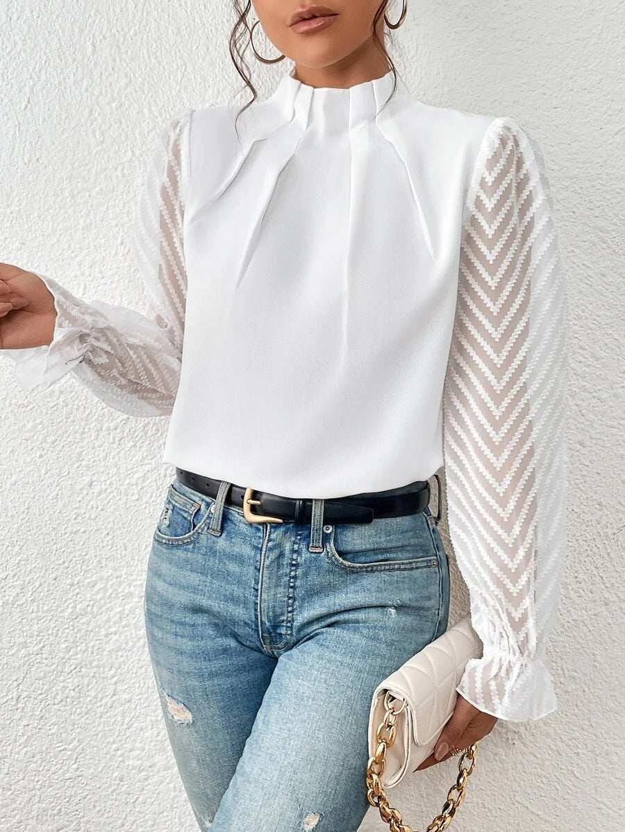 Aurélia | Elegant Lace Sleeve Blouse