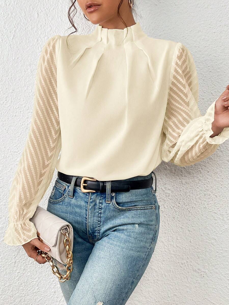 Aurélia | Elegant Lace Sleeve Blouse