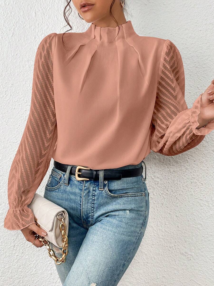Aurélia | Elegant Lace Sleeve Blouse