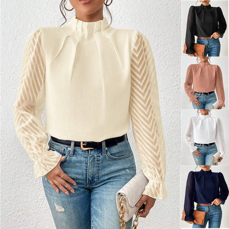 Aurélia | Elegant Lace Sleeve Blouse